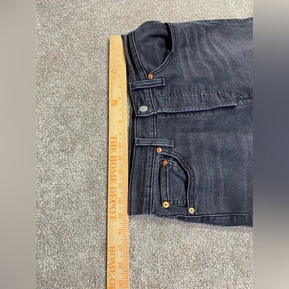 Classic Black Levi’s Ribcage Straight Ankle jeans 28x27 Highwaisted button fly - Picture 7 of 12